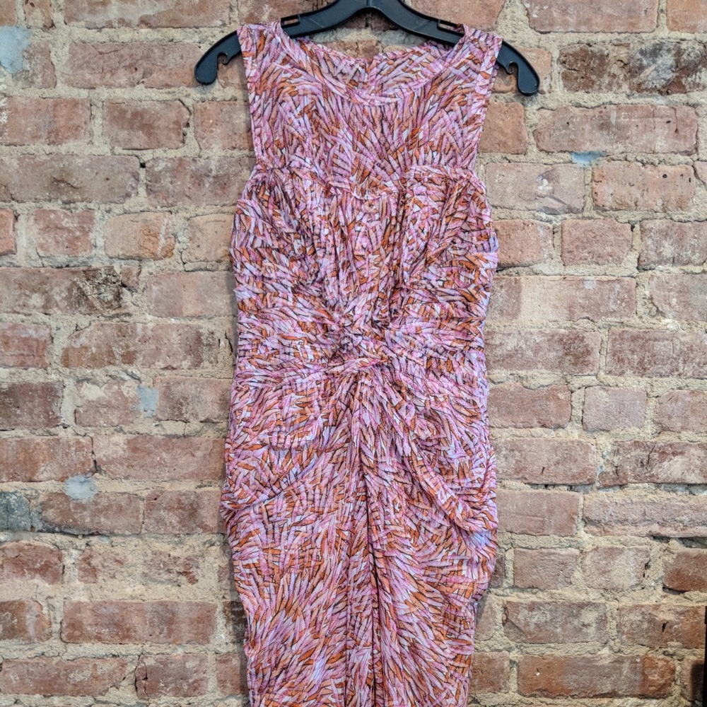 BCGB midi retro dress in white/pink/black, size 0